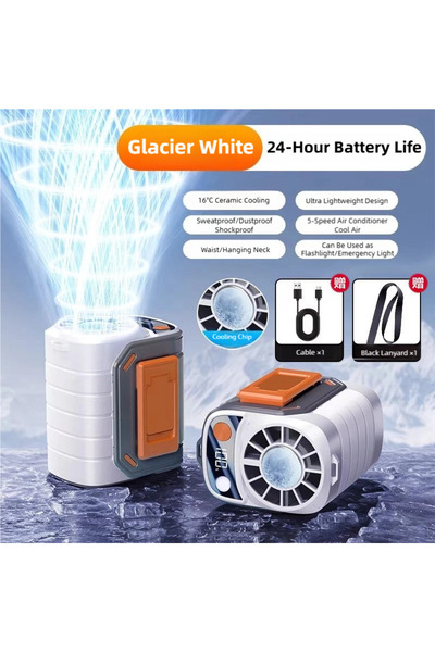 Choice orange TINSOL New Portable Waist Fan with USB Charging Long Battery Li...