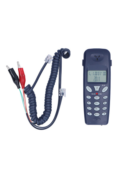 Choice هاتف أرضي سلكي أزرق، مع شاشة عرض هوية المتصل FSK/DTMF، وشاشة LCD بـ 12...