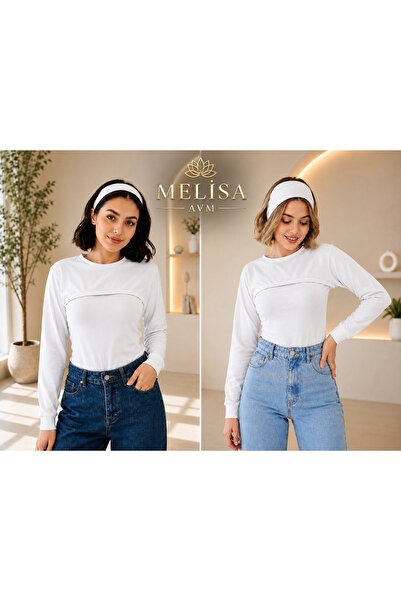 MELİSA AVM 2 Pieces of Neck Gaiters with Sleeves Made of Combed Cotton Fabric...