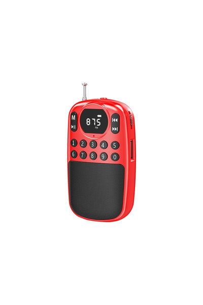 Choice Red Mini Pocket FM Radio Portable Digital Receiver HD Display Bluetoot...