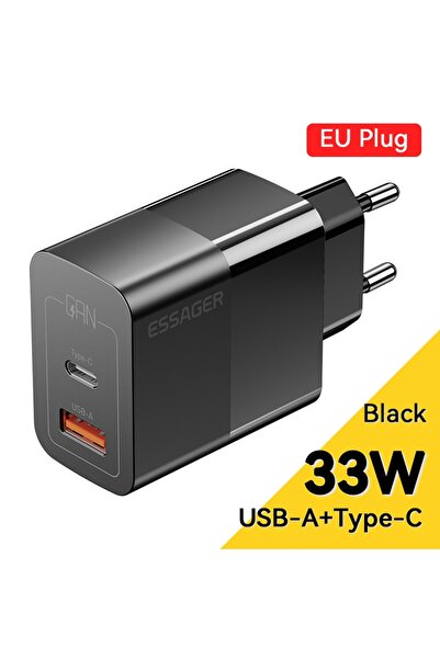 essager EU Black USB C Charger 33W GaN Type C PD Fast Charging For iPhone 14 ...