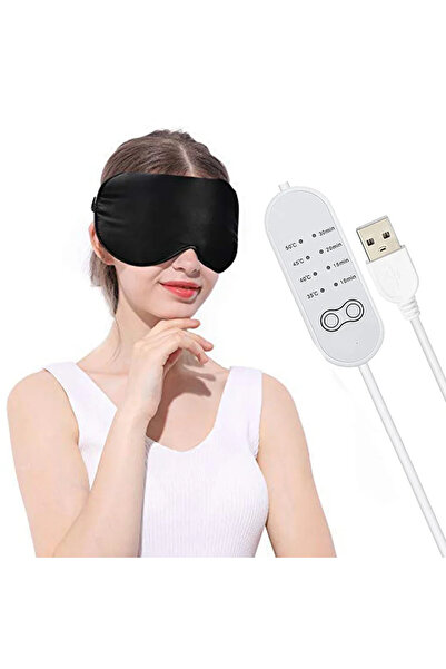 Choice BLACK SET USB Heated Eye Mask Reusable USB Silk Steaming Eye Mask Eye ...