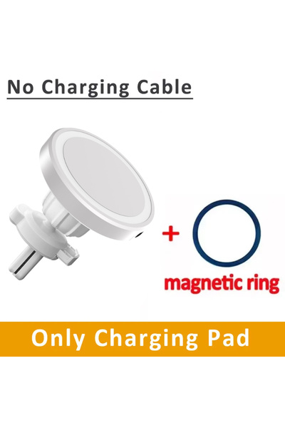 Choice1 White No Cable For MagSafe Car Wireless Charger 30W - Air Vent Clip P...