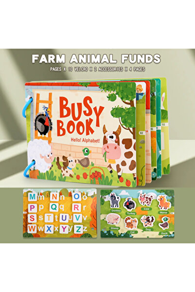 Tlewj NB145C1-Letter Montessori Baby Busy book My First Quiet Book Paste Earl...