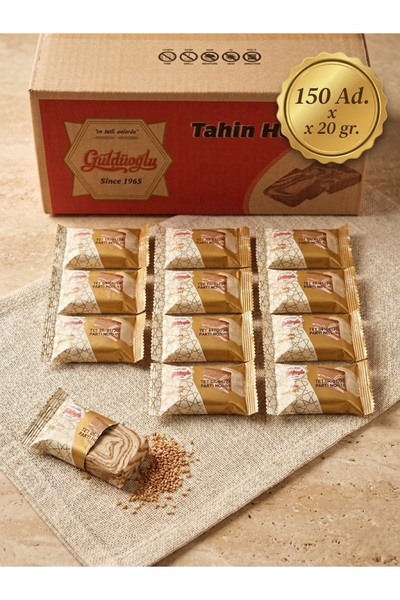 Güldüoğlu Şekerleme İkramlık Mini Paket Sade Tahin Helvası 150 Adet x 20 gr