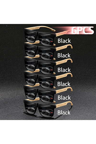 Choice 6PCSF70-(6Black) 6PCS Fashion Classic Square Sunglasses Men Women Driv...