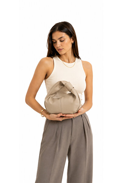 Z&ÇBUTİKK Women's Soft Textured Knotted Handbag – Minimal Design