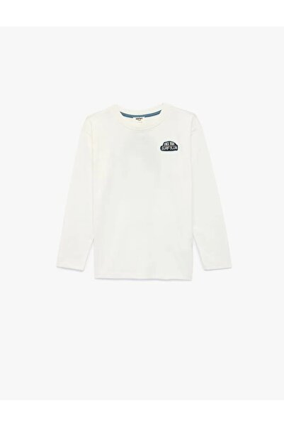 Koton Tricou cu mânecă lungă cu guler rotund cu imprimeu din bumbac