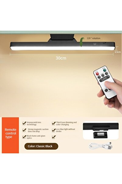 Choice1 11.8in black 1PCS Rechargeable Magnetic Desk Lamp with Remote Control...