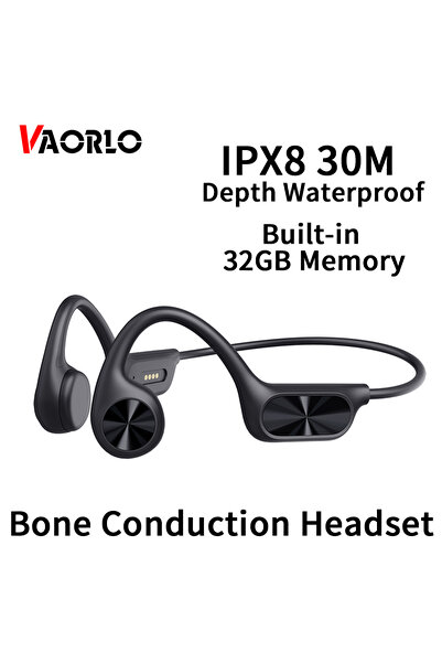 Choice1 Black 32GB Memory True Bone Conduction Headset IPX8 Waterproof Built-...
