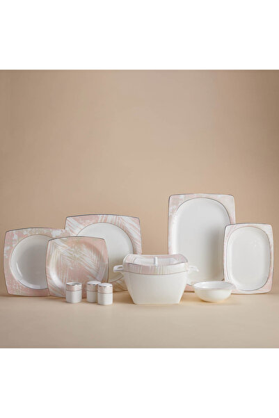 KORKMAZ Bone Collection 60 Parça Kare Yemek Takımı A8465