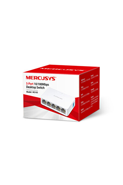 TP-LINK Mercusys 5 Port 10-100 Mbps Switch Plastik Kasa Ms105