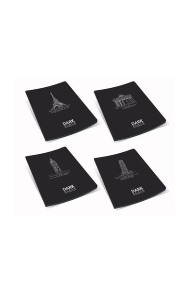 Gıpta Dark Karton Kapak Defter (Siyah Kağıtlı) 9,5X17Cm 36 Yaprak Çizgisiz (4...