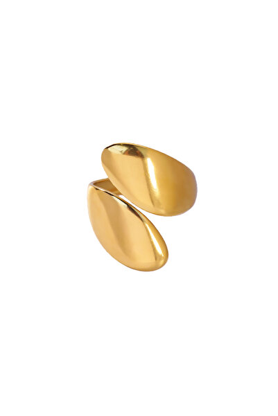 Choice1 resizable G Fashion Asymmetric Wave Rings for Women Gold Plated Stain...