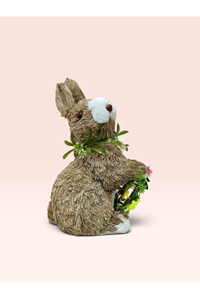 Generic Brand Rustic Decorative Bunny Figurine Handmade from Straw and Natura...