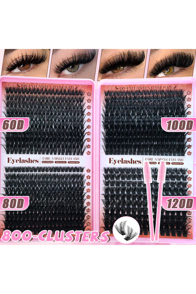 Choice3 مجموعة رموش MIX 6810120D 800 قطعة، 200/800 قطعة، طقم رموش فاخرة 8-16 ...