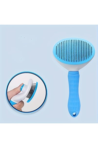 Choice Blue for Cat & Dog Dehairing Brush with One-Touch Mechanism - Heavy-Du...