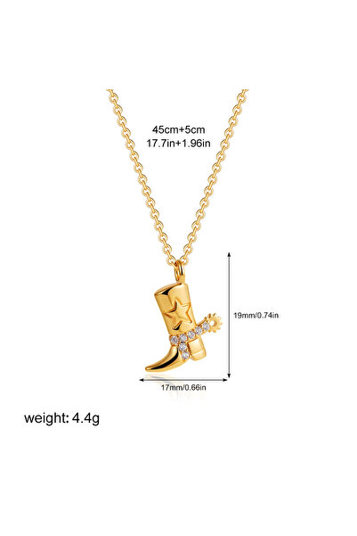 Choice T244 316 Stainless Steel Waterproof Denim Boots Pendant Necklace Cool ...