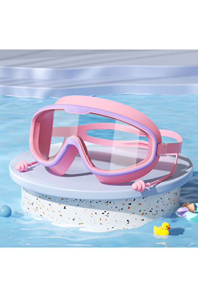 Choice Purple-pink Kids Swimming Goggles Big Frame HD View Anti-fog Waterproo...