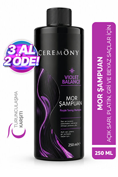 Ceremony Turunculaşma Karşıtı Mor Şampuan 250 ml | Açık Sarı, Platin, Gri ve ...