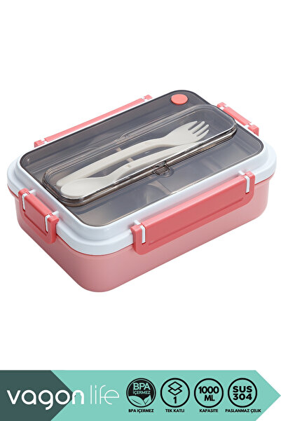 Vagonlife Bento 1000ml Lunchbox Yeni Koleksiyon Tek Katlı 3 Bölmeli Paslanmaz...