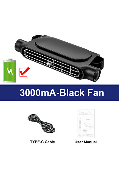 Choice3 3000mA-Black Fan Car Seat Cooling Fan 3 Speed Adjustable 5V USB Car H...