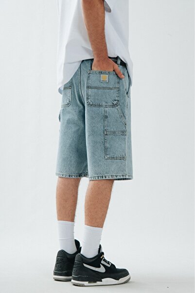 UKHWD SUPPLY Iced Blue Carpenter Denim Jort Men's Urban Shorts