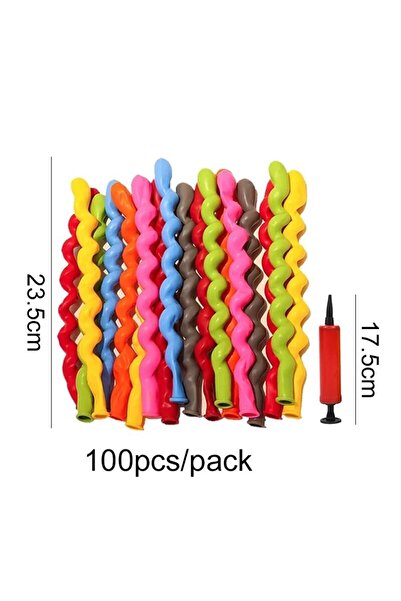 Choice Other 100lx 1dqt 100pcs Balloon Long Strip Spiral Style Color Latex Ga...