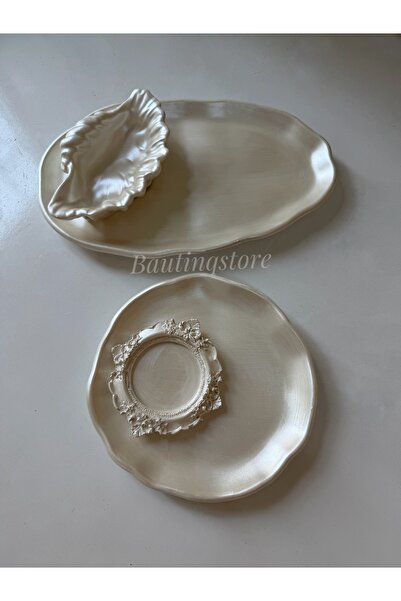 Bautinq Store Pearl-Colored Mother-Of-Pearl 2-Piece Promise Tray, Engagement ...