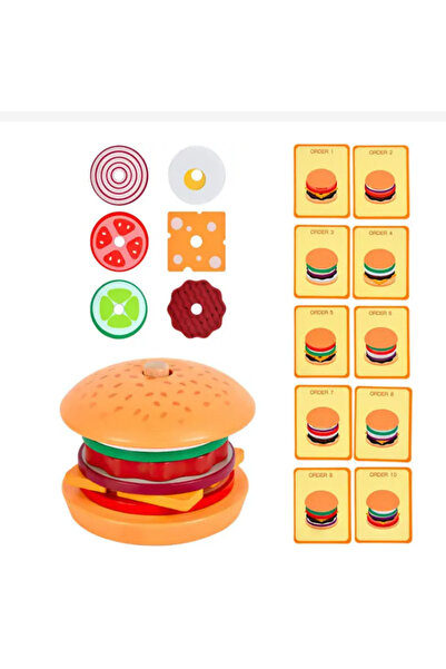 Choice1 Hamburg Todders Montessori Toy Wooden Hamburger Sandwich French Fries...