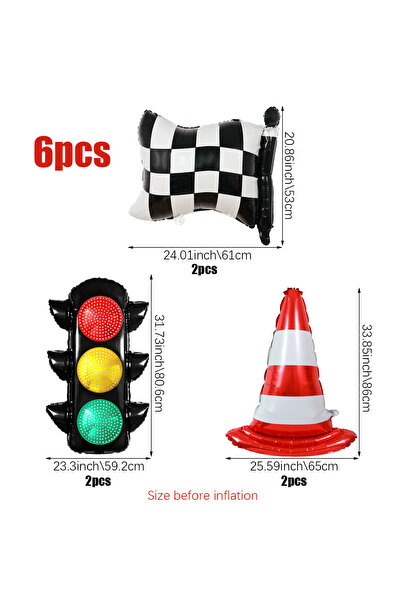 Choice Other AS SHOWN HG9190-4 2pcs/6pcs-Racing Theme Balloons Set City Lands...