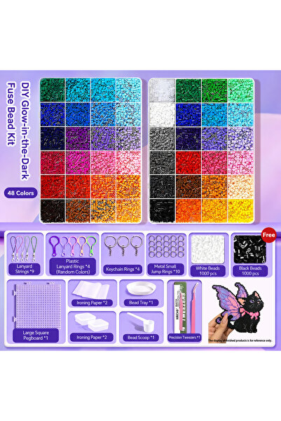 Choice 48pcs 24/48/72/96-Color Plastic Fuse Beads Set, 2.6mm 3D Pixel Puzzle ...