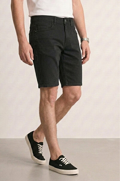 HLT JEANS Men's Grinded Comfortable Cut Flexible Lycra Black Denim Jean Short...