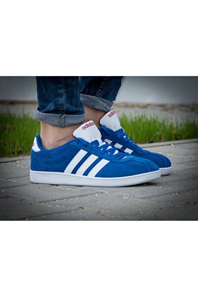 adidas حذاء رياضي رجالي من VLNeo Court باللون الأزرق والأبيض