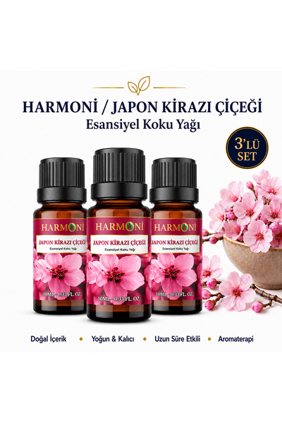 HARMONİ Japon Kiraz Çiçeği Esansiyel Uçucu Koku Yağı Difüzör Esansı Buhurdanl...