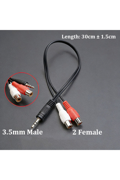Choice3 Male to 2 Female 1PC 3.5mm Male/Female Plug To 2 RCA Audio Cables For...