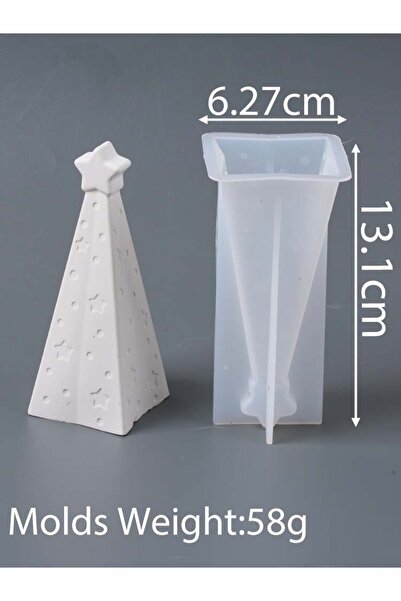 Choice1 001 Christmas Ornament Pillar Silicone Candle Mold DIY Handmade Star ...