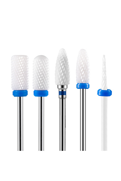 Choice8 S48KB 5PCS Ceramic Nail Drill Bits Electric Drill Machine Nail Millin...