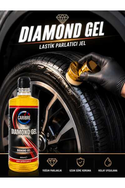 Caribre Diamond Gel 600 ML Premium Lastik Parlatıcı Jel | Profesyonel Lastik Bakım Ürünü
