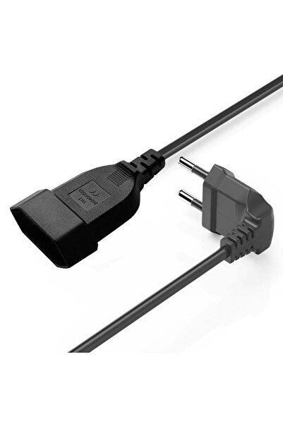 Choice 5.0M Angled PLUG EU Power Extension Cable 2-Prong European AC Power Ex...
