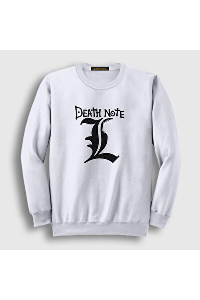 Presmono Unisex bela majica sa logotipom L V3 Anime Death Note 129982tt