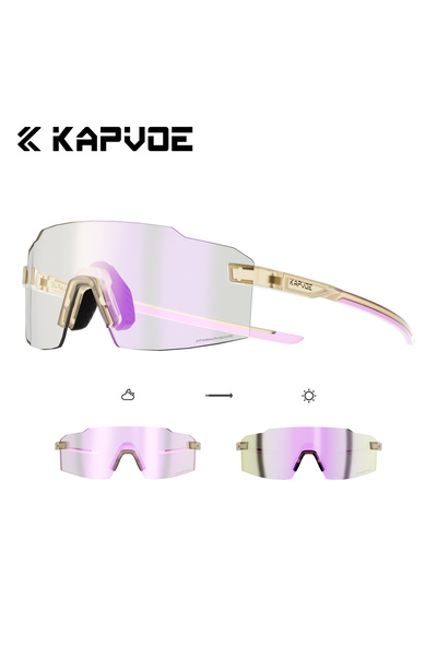 KAPVOE Photochromic-PU-15 Photochromic Runnning Sunglasses Light-Weight Cycli...