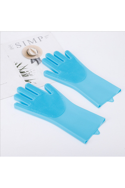choice2 blue Silicone Dishwashing Gloves, Magic Gloves, Durable, Wear-Resista...