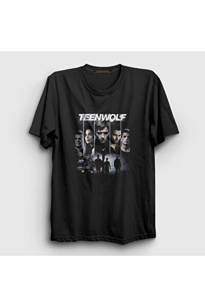 Presmono Unisex crna serija postera Teen Wolf T-shirt 338160tt