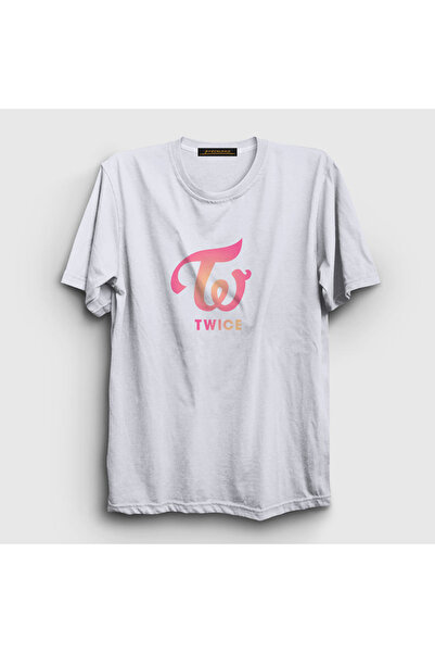 Presmono Unisex beli logo V3 K-pop Twice T-shirt 281190tt