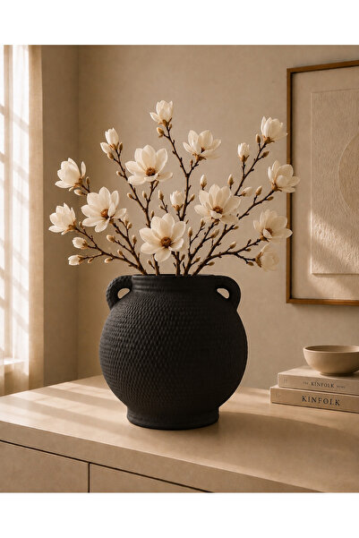Luthien Elora Textured Decorative Vase with Handle