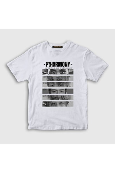 Presmono Unisex Kids White Eyes K-Pop P1Harmony T-Shirt 619813Tt