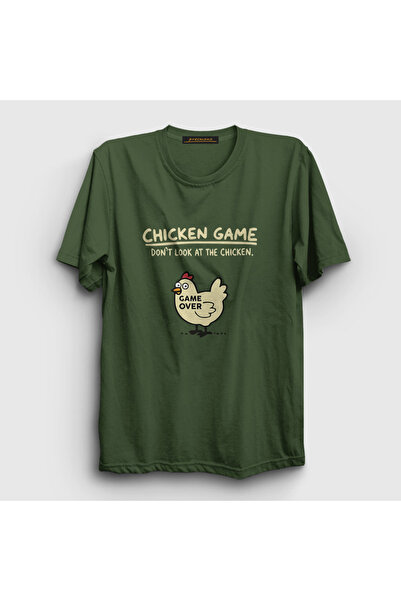Presmono Unisex Haki Chicken Game Over Jocul cu pui tricou 606390tt