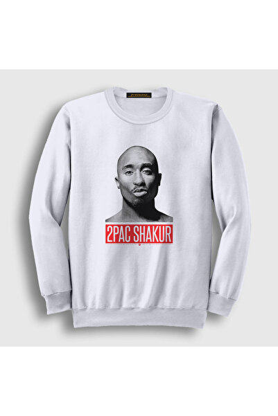 Presmono Unisex bela majica s motivom Gun Tupac Shakur 45843tt