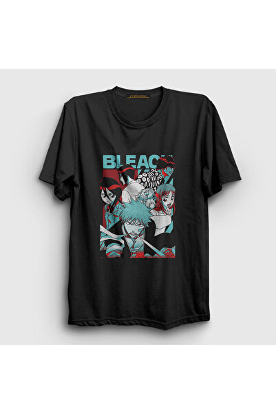 Presmono Unisex crni poster anime Bleach T-shirt 128111tt